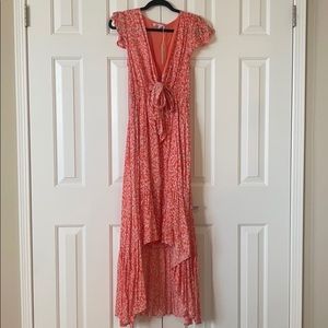 Olivaceous high low maxi dress